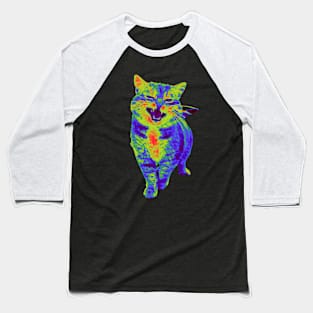 Psychedelic Kitty Baseball T-Shirt